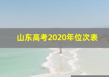 山东高考2020年位次表