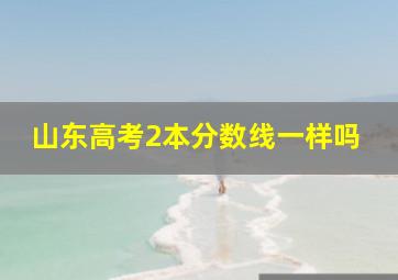 山东高考2本分数线一样吗