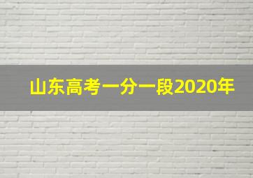 山东高考一分一段2020年