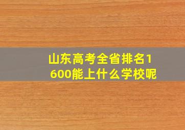 山东高考全省排名1600能上什么学校呢