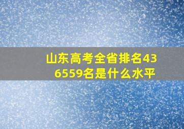 山东高考全省排名436559名是什么水平