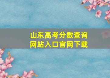 山东高考分数查询网站入口官网下载