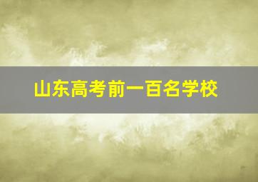 山东高考前一百名学校