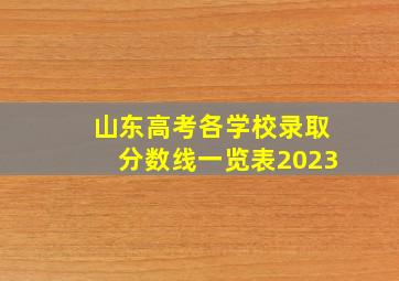 山东高考各学校录取分数线一览表2023