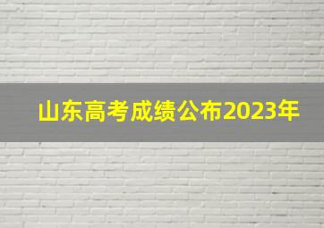 山东高考成绩公布2023年