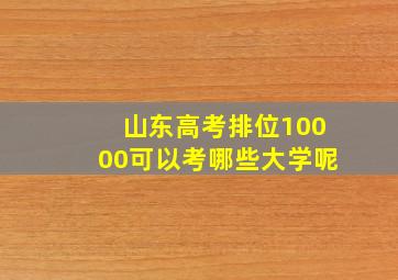 山东高考排位10000可以考哪些大学呢