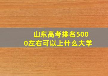 山东高考排名5000左右可以上什么大学