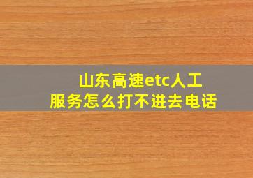 山东高速etc人工服务怎么打不进去电话