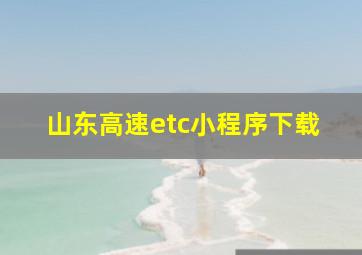 山东高速etc小程序下载