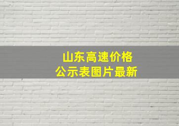 山东高速价格公示表图片最新