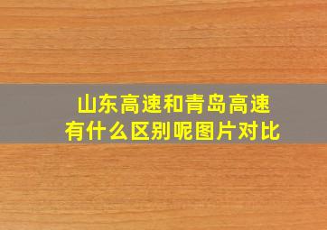 山东高速和青岛高速有什么区别呢图片对比