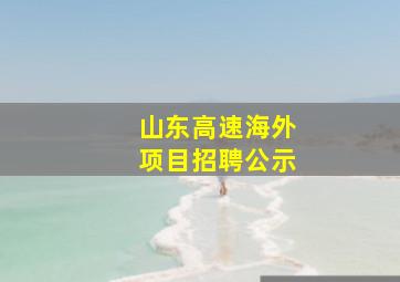 山东高速海外项目招聘公示