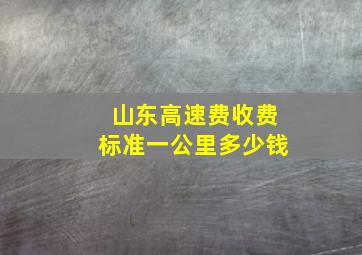 山东高速费收费标准一公里多少钱