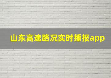 山东高速路况实时播报app