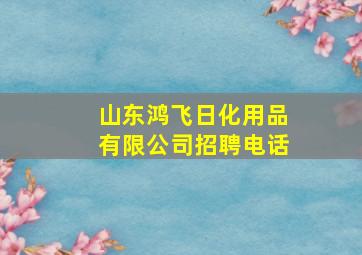 山东鸿飞日化用品有限公司招聘电话