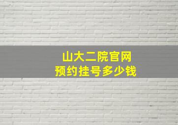 山大二院官网预约挂号多少钱