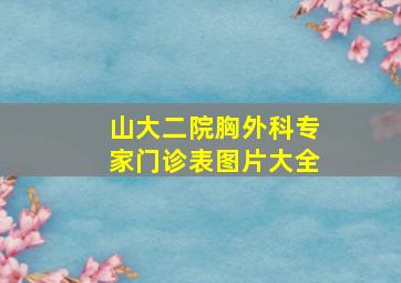 山大二院胸外科专家门诊表图片大全