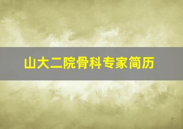 山大二院骨科专家简历