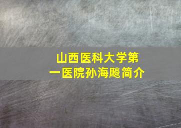 山西医科大学第一医院孙海飚简介