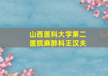 山西医科大学第二医院麻醉科王汉夫