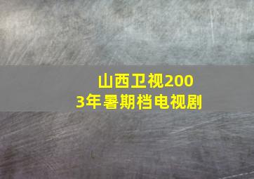 山西卫视2003年暑期档电视剧