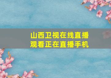 山西卫视在线直播观看正在直播手机