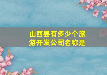 山西县有多少个旅游开发公司名称是