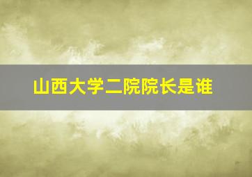 山西大学二院院长是谁