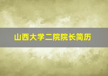 山西大学二院院长简历