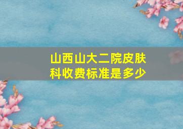 山西山大二院皮肤科收费标准是多少