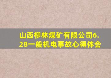 山西柳林煤矿有限公司6.28一般机电事故心得体会