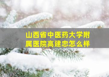 山西省中医药大学附属医院高建忠怎么样