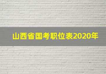 山西省国考职位表2020年