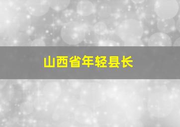 山西省年轻县长