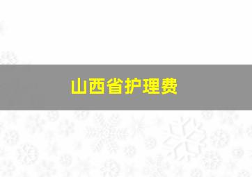 山西省护理费