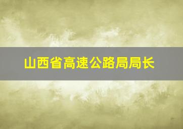 山西省高速公路局局长