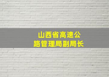 山西省高速公路管理局副局长