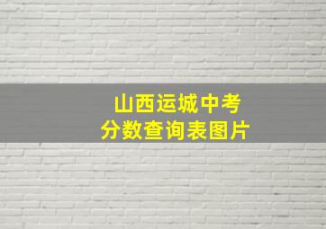 山西运城中考分数查询表图片