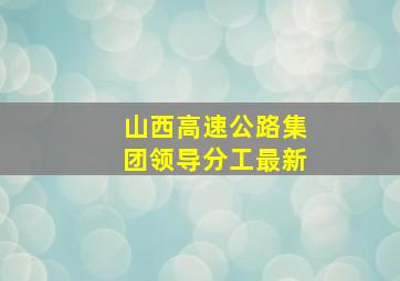 山西高速公路集团领导分工最新