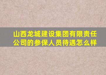 山西龙城建设集团有限责任公司的参保人员待遇怎么样