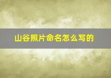 山谷照片命名怎么写的