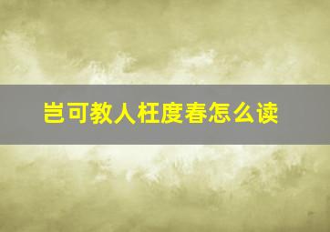 岂可教人枉度春怎么读