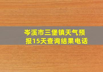 岑溪市三堡镇天气预报15天查询结果电话