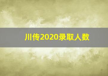 川传2020录取人数