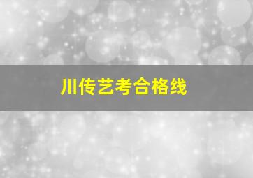 川传艺考合格线