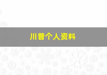 川普个人资料