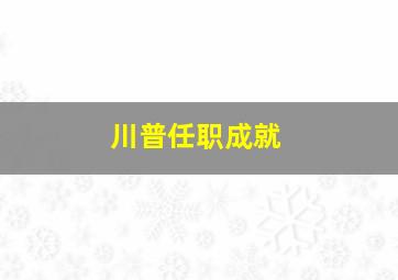 川普任职成就