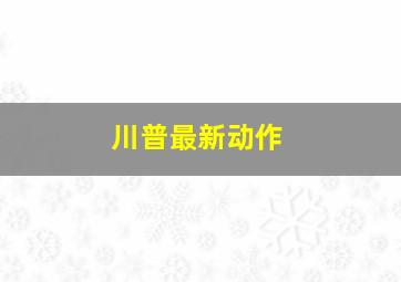 川普最新动作