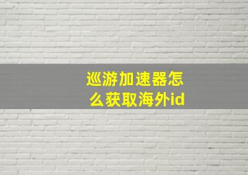 巡游加速器怎么获取海外id