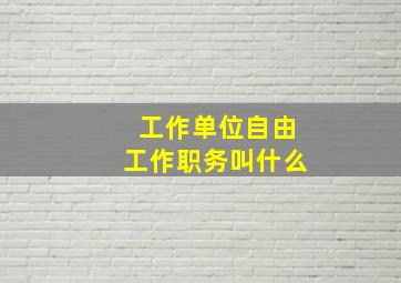 工作单位自由工作职务叫什么